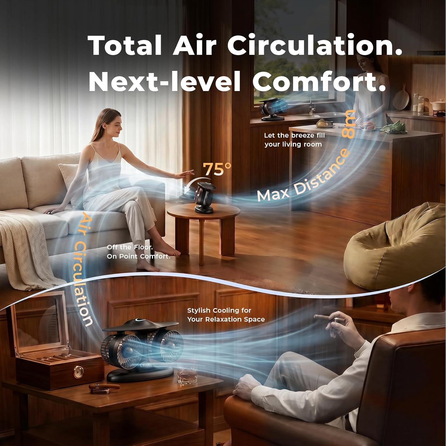 Jet Engine Desk Fan -18-Hour Runtime Battery Operated Fan Turbo fan, USB-C Rechargeable Table Fan, High-End Aviation Turbine Office Decor, Luxury Gift Box for Men, Dad, Pilots, Tech Lovers - Image 6