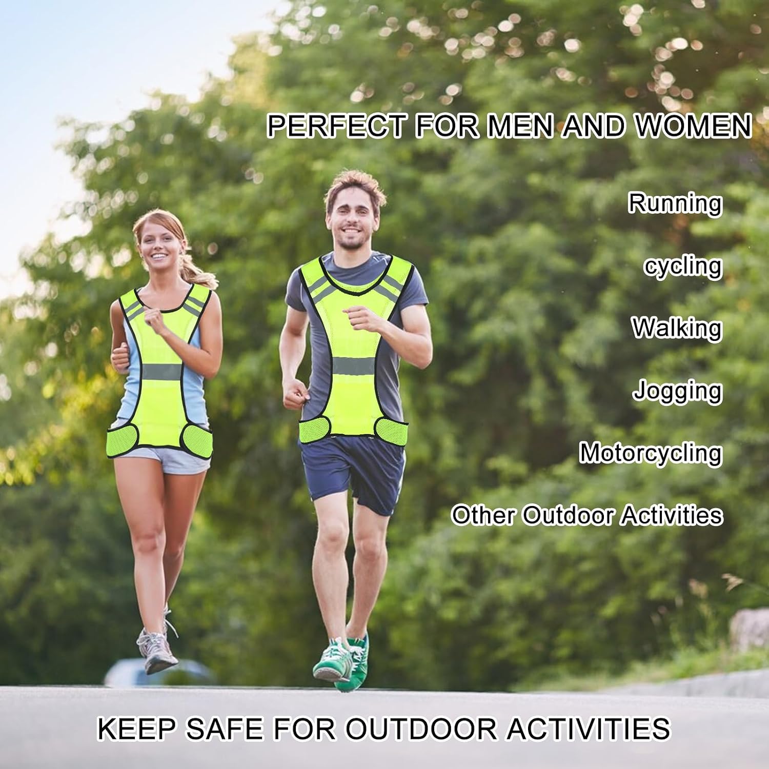 Ptwola Reflective Running Vest High Visibility Running Gear with Large Pocket Night Lightweight Reflective Safety Vest - Image 7