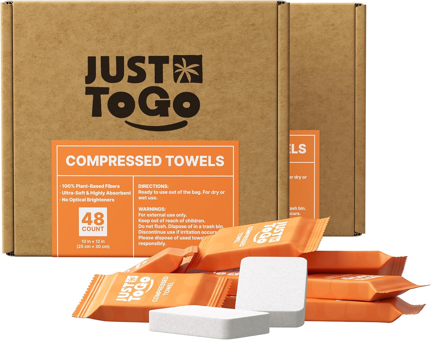 Compressed Towel Tablets, Disposable Coin Tissue for Travel, Portable Face Towels 10x12 Inch, Soft Durable Compressed Towels for Camping Outdoor On The Go (96 Cts)