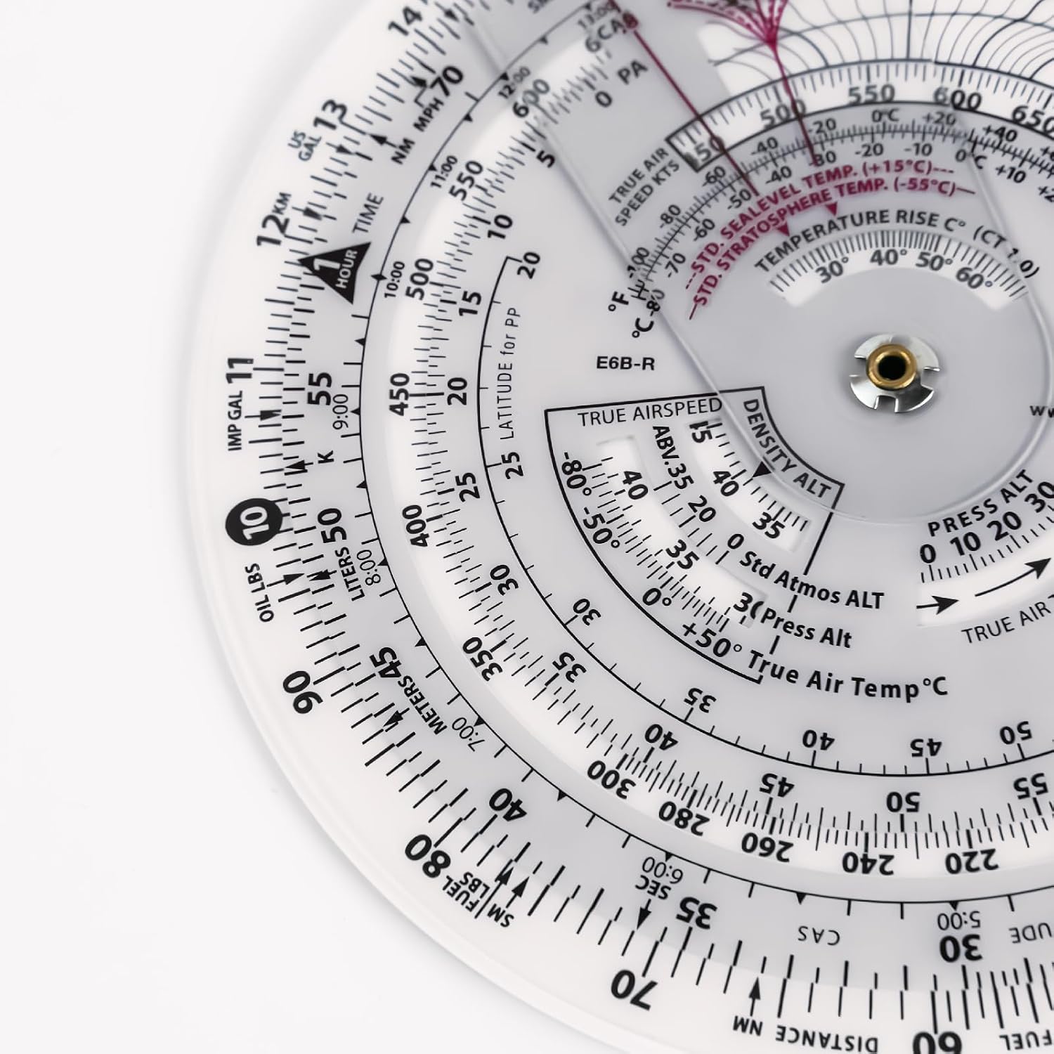 CYA E6B-R 6" Diameter Circular Flight Computer, Upgrade Aviation Pilot Flight Computer Calculator Standard Flying Training Student Use with IFR VFR Sectional Charts - Image 5