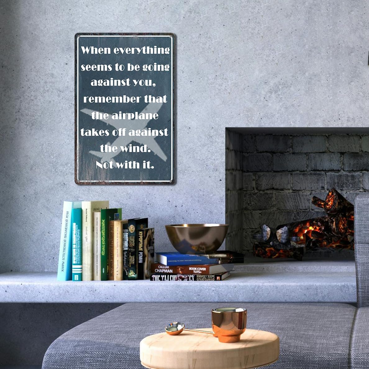 Aviation Wall Art - Vintage Airplane Decor Tin Sign with Motivational Quote, Inspirational Metal Plaque for Pilot Lounge, Pilot Gifts, and Aviation Enthusiasts, 8x12 Inch - Image 3