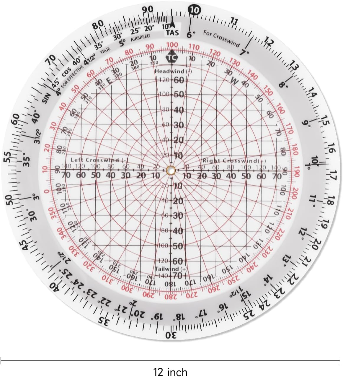 CYA E6B-R 6" Diameter Circular Flight Computer, Upgrade Aviation Pilot Flight Computer Calculator Standard Flying Training Student Use with IFR VFR Sectional Charts - Image 3