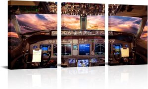 NutArtPic Airplane Cockpit Wall Art...