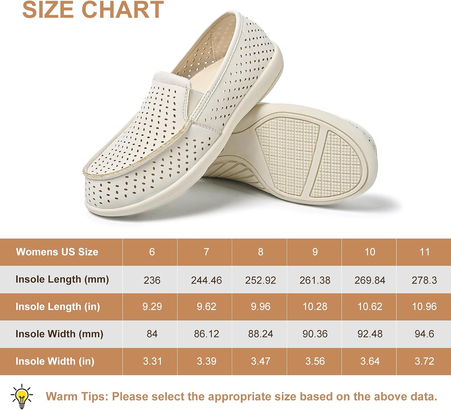 Womens Slip On Shoes, Casual Breathable Boat Loafers with Arch Support | Comfortable Orthopedic Shoes for Plantar Fasciitis, Perforated Hollow Rounded Toe Box, Ideal for Walking, Travel, Shopping - Image 6