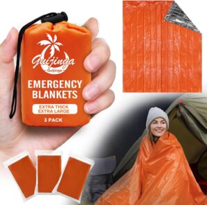 3-Pack Emergency Blanket, Extra-Thi...