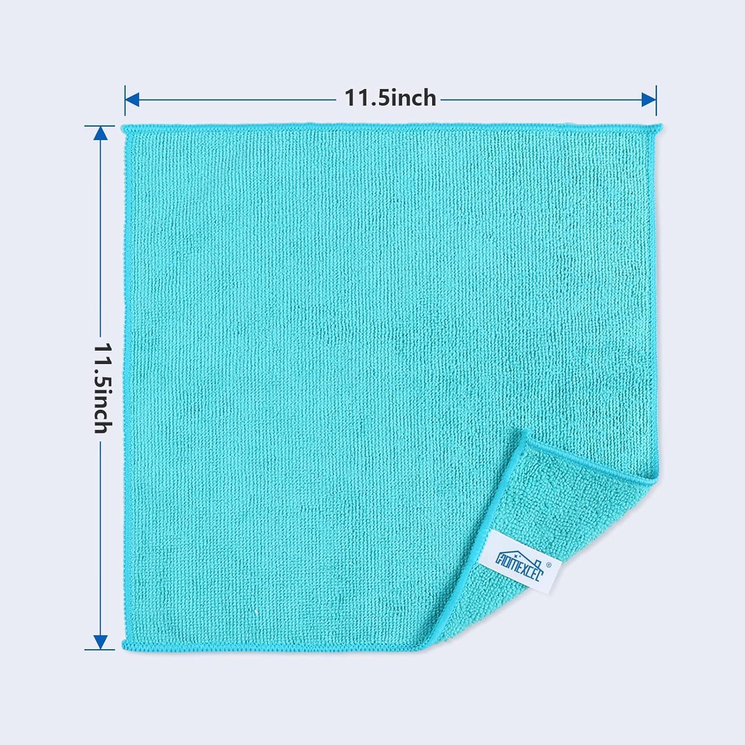 HOMEXCEL Microfiber Cleaning Cloth 210GSM, Pack of 12, Size:11.5" x 11.5", Ultra-Soft, High-Density Non-Abrasive Cleaning Towels for Cars, Glass, Kitchen, Reusable Rags, Blue/Green/Yellow/Pink - Image 2