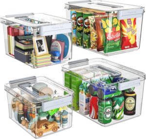 Plastic Storage Bins with Lids Stac...