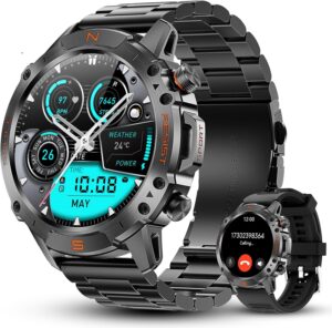 Rugged Smart Watch for Men, 5ATM Wa...