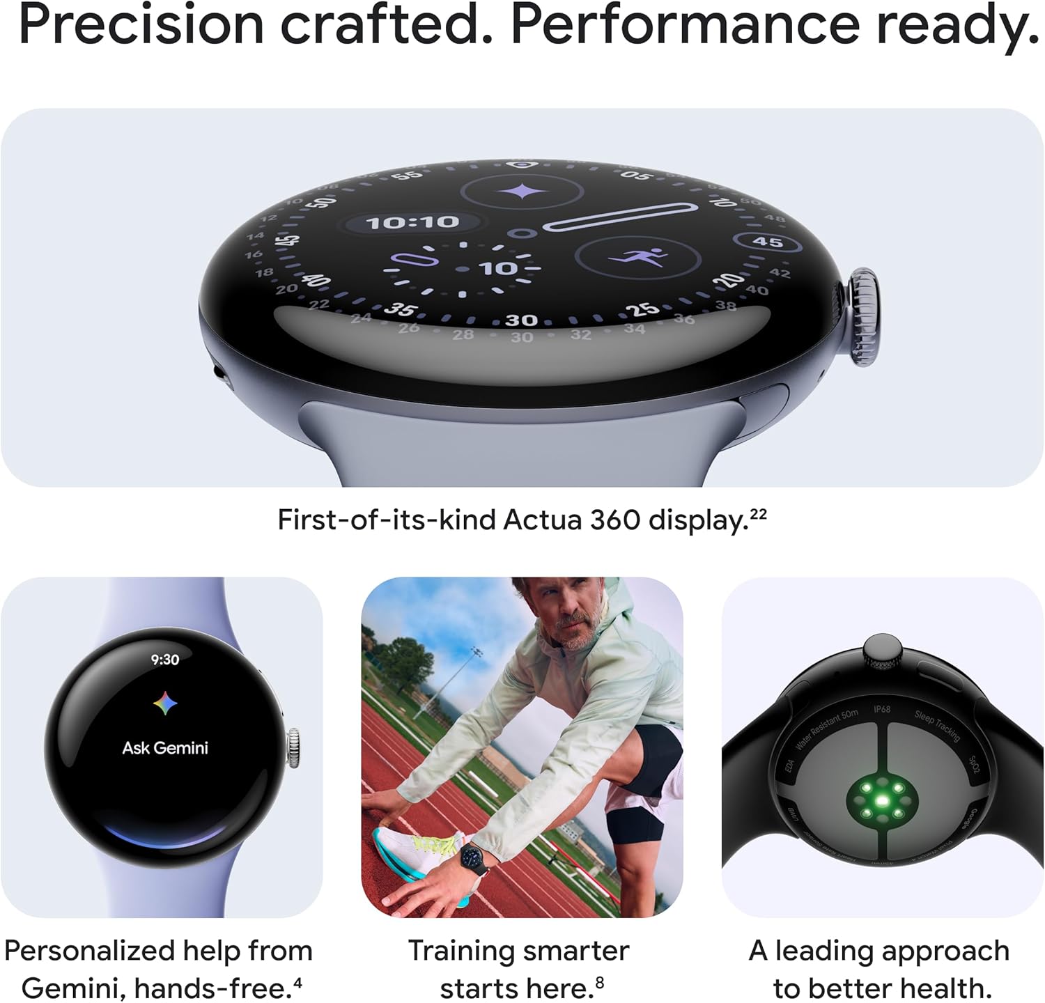 Google Pixel Watch 4 (45mm) - Android - 2 Years of Data - Heart Rate,Sleep & Fitness Tracking - 40-Hour Battery - Satin Moonstone Aluminum Case - Moonstone Active Band - LTE- Google Pixel Watch app - Image 2