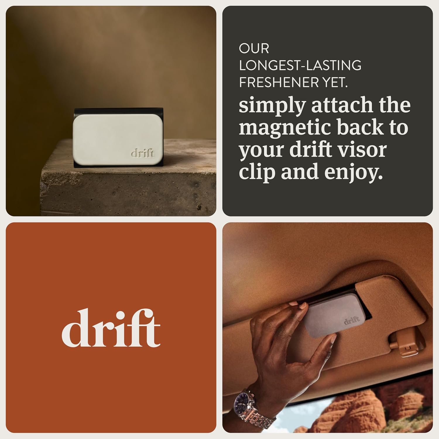 Drift Car Air Freshener - Stone Air Freshener Car Odor Eliminator - Long Lasting Scent - Auto Accessories - Metal Clip - Essential Oils - Clean Ingredients - Amber Scent Starter Kit - Image 5