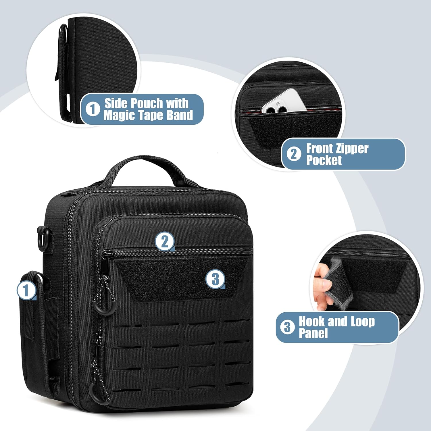 Damero Pilot Headset Bag, Aviation Headset Case, Pilot Bag with Top handle and Detachable Shoulder Strap for Aviation Headset, Kneeboard, iPad and More, Patent Design (No Accessories Included) - Image 3