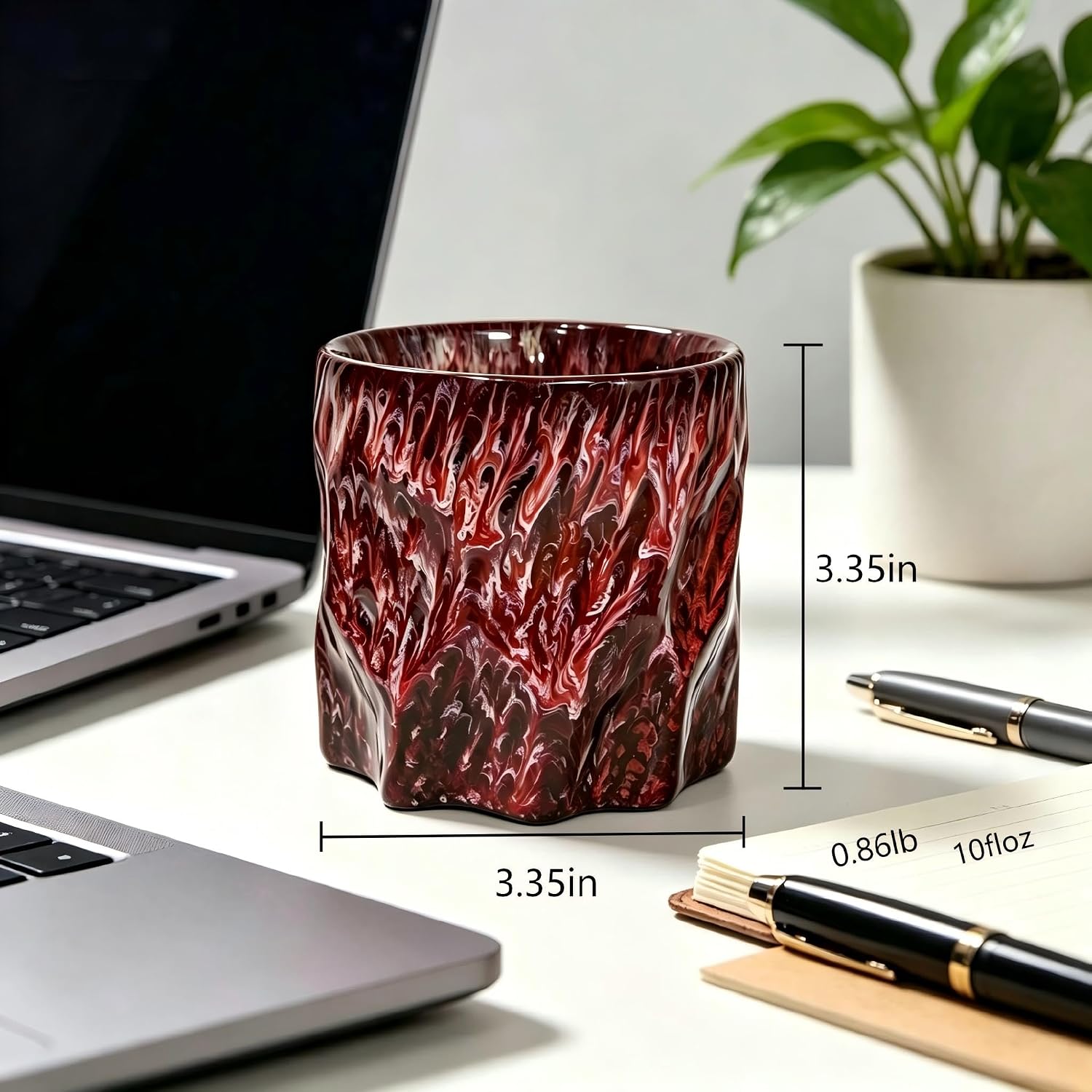 Handmade Artisan Ceramic Coffee cup,Unique Large Coffee Mug,Microwave Dishwasher Safe,Great Holiday Gift for Him/Her,Perfect Office Desk Essential (Sakura Pink Swirl, 10, Fluid Ounces) - Image 2