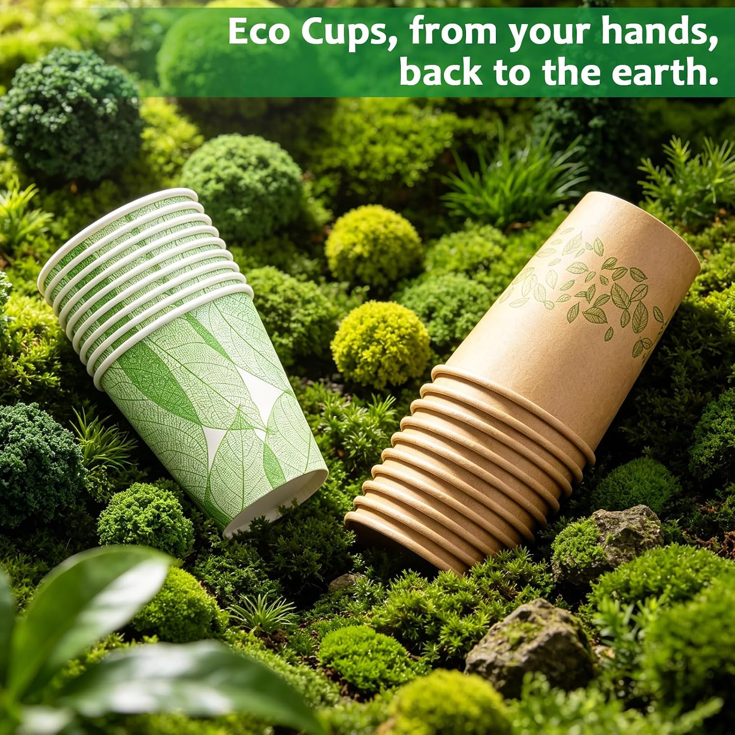 8oz 300Count Compostable Paper Cups, Plant-Based Disposable Coffee Cups with PLA Lining, Perfect for Hot & Cold Drinks, Coffee, Party, Office & Daily Use - Image 3