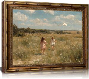 vintage framed wall art, children l...