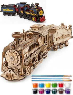 BOOZUU 3D Wooden Steam Train Puzzle...