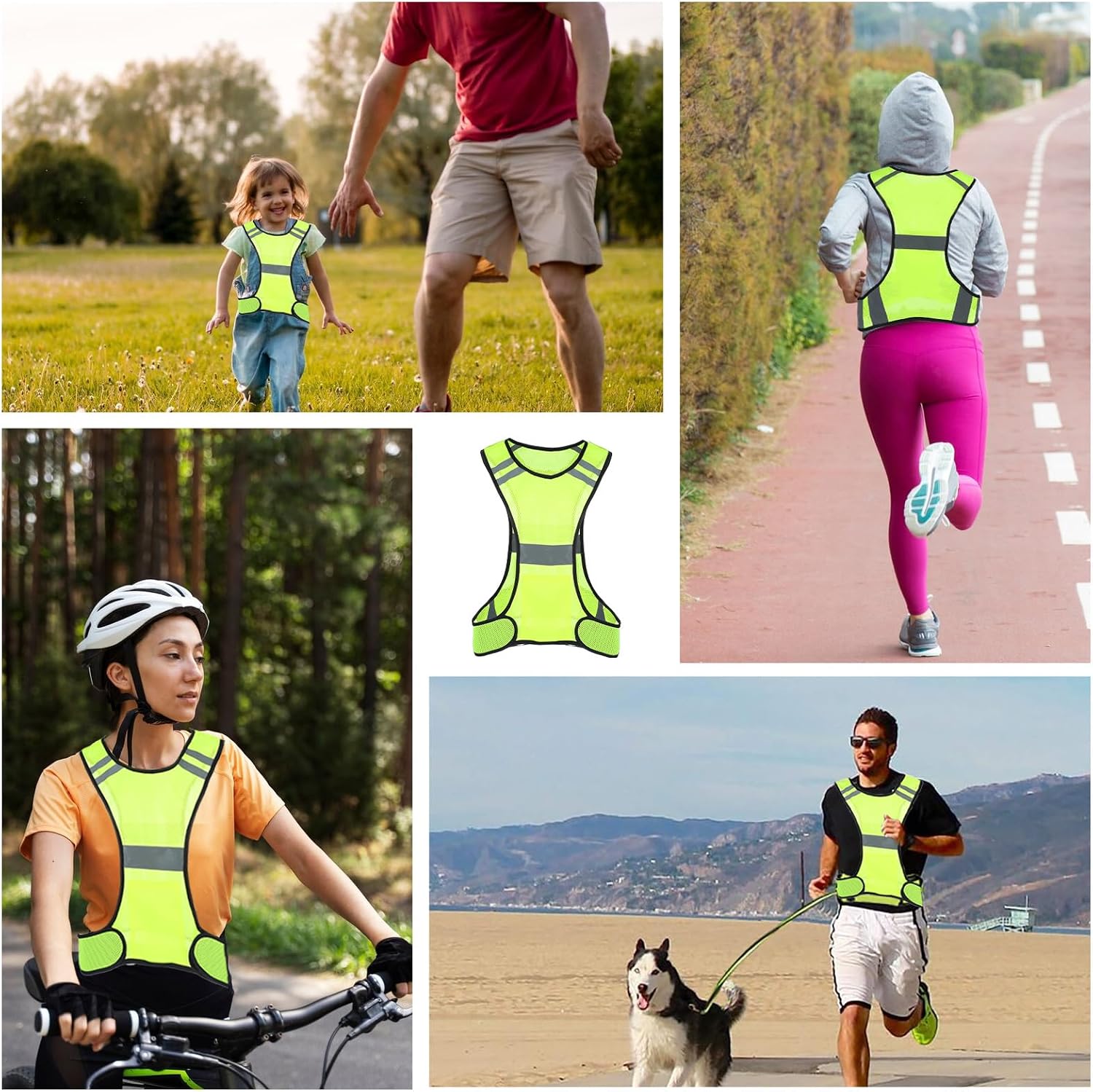 Ptwola Reflective Running Vest High Visibility Running Gear with Large Pocket Night Lightweight Reflective Safety Vest - Image 4