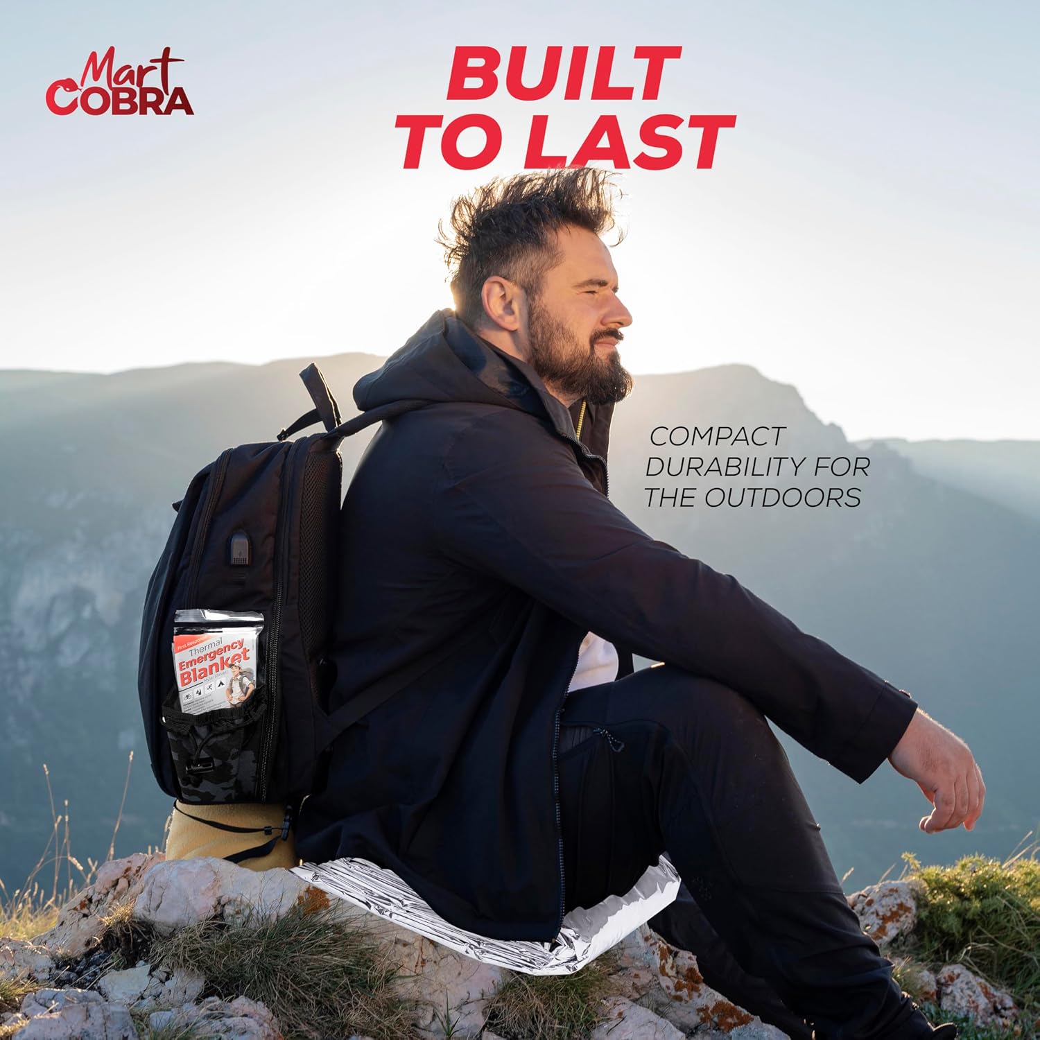 Mart Cobra Emergency Blanket 100-Pack | Reflective Thermal Blanket | Survival Gear | Lightweight Mylar Blankets | Retains 90% Body Heat | Essential for Camping, First Aid, Homeless Care Package Bulk - Image 5