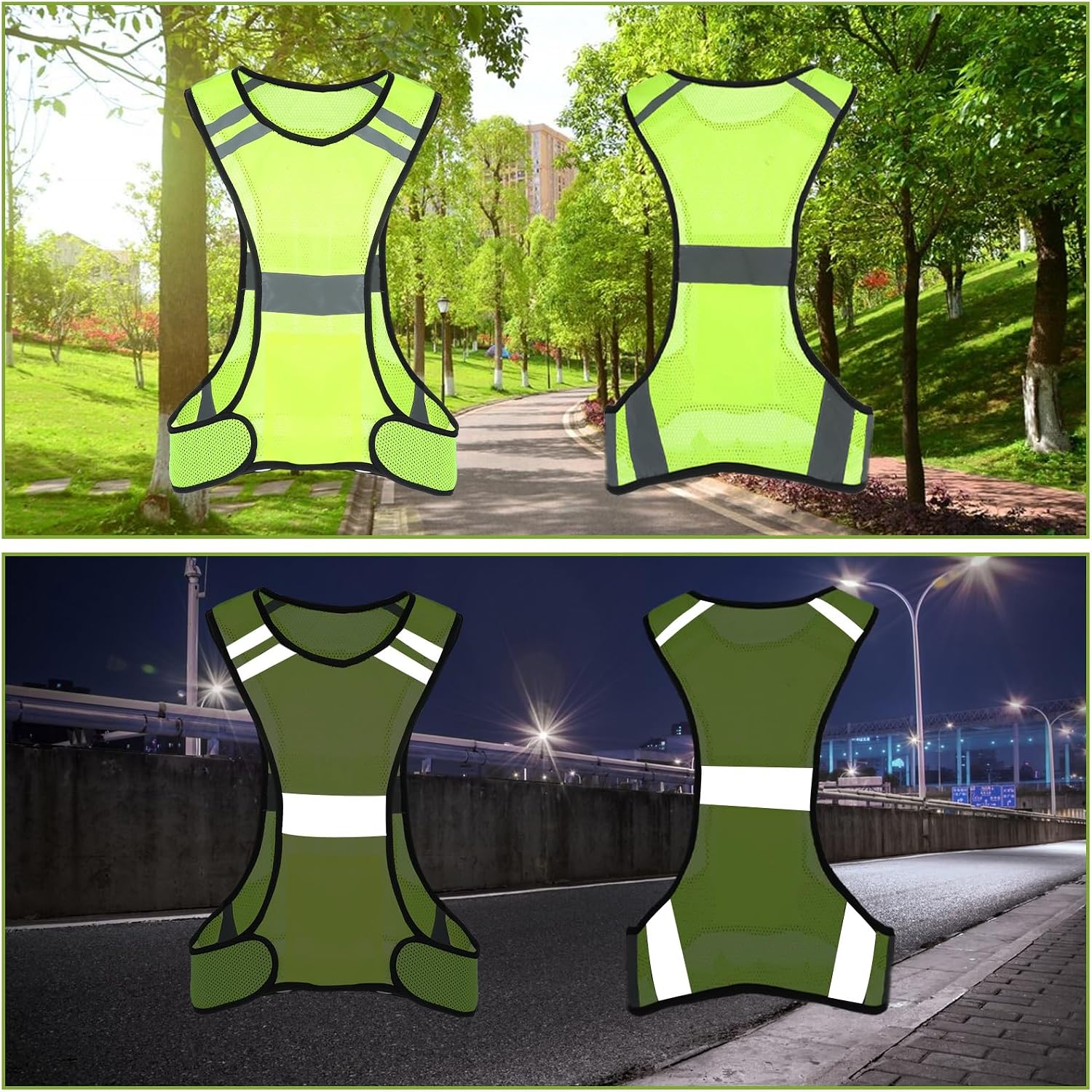 Ptwola Reflective Running Vest High Visibility Running Gear with Large Pocket Night Lightweight Reflective Safety Vest - Image 5