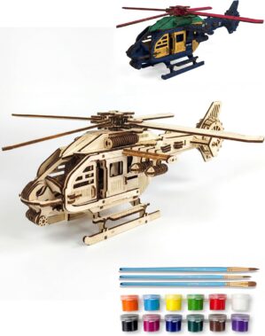 BOOZUU 3D Wooden Helicopter Puzzle ...