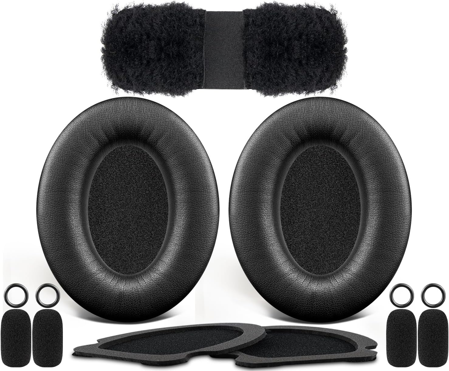 SOULWIT Replacement Kit for Bose Aviation X A10/A20 Headsets, Earpad Cushions + Headband + Speaker Screen + Microphone Covers - Black