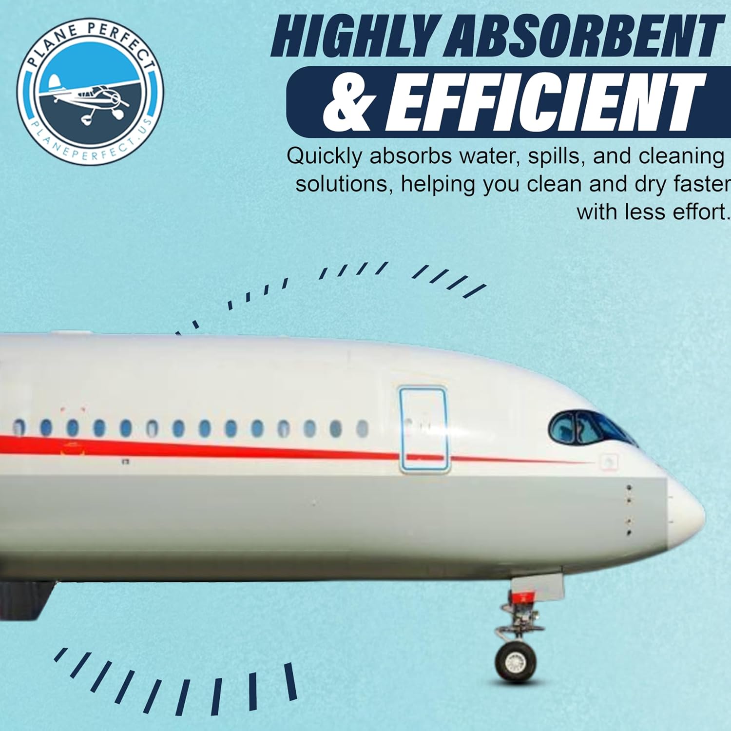 Plane Perfect Premium Microfiber Towels - 350GSM, 14"x14" Scratch Free, Absorbent, Reusable Cleaning & Drying Towels for Planes, Cars, Boats, Motorcycles | 12 Pack - Image 6