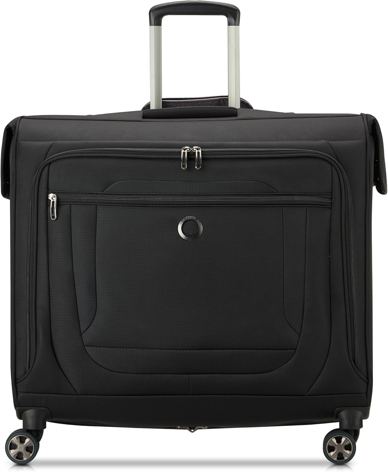 DELSEY PARIS Helium DLX - Rolling Garment Bag with Spinner Wheel - Lightweight Travel Garment Bag - SECURITECH Zip - Suit and Dresses Rolling Travel Bag - Checked Size, Black