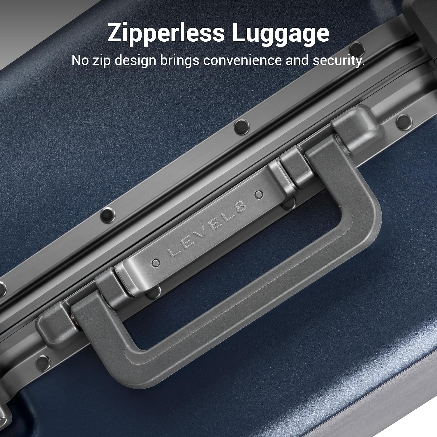 LEVEL8 Carry On Luggage Airline Approved Zipperless with Aluminum Frame, Hard Case Luggage with Spinner Wheels, Metal Travel Suitcase with Double Tsa Locks, 20 Inch, Blue - Image 7