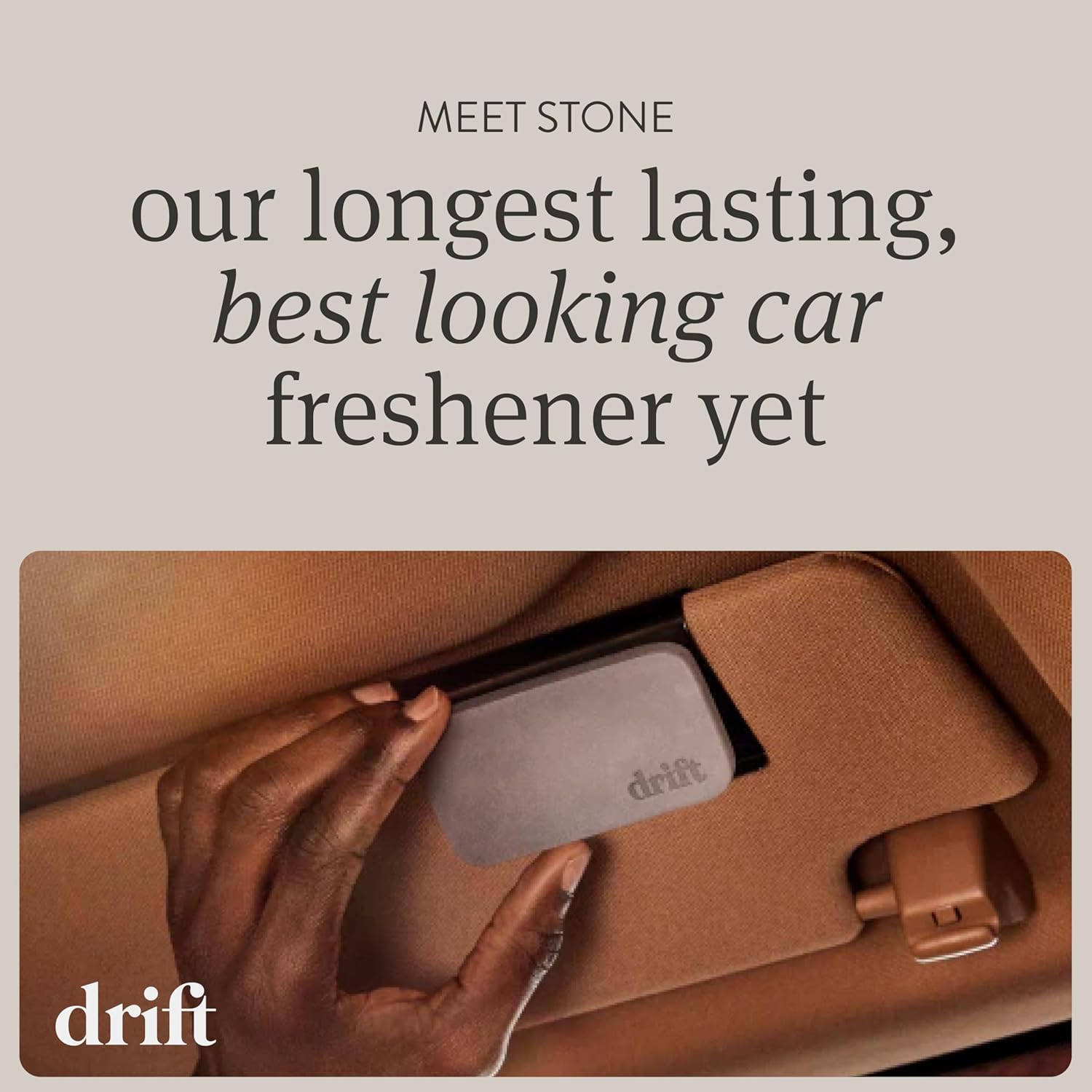 Drift Car Air Freshener - Stone Air Freshener Car Odor Eliminator - Long Lasting Scent - Auto Accessories - Metal Clip - Essential Oils - Clean Ingredients - Amber Scent Starter Kit - Image 2