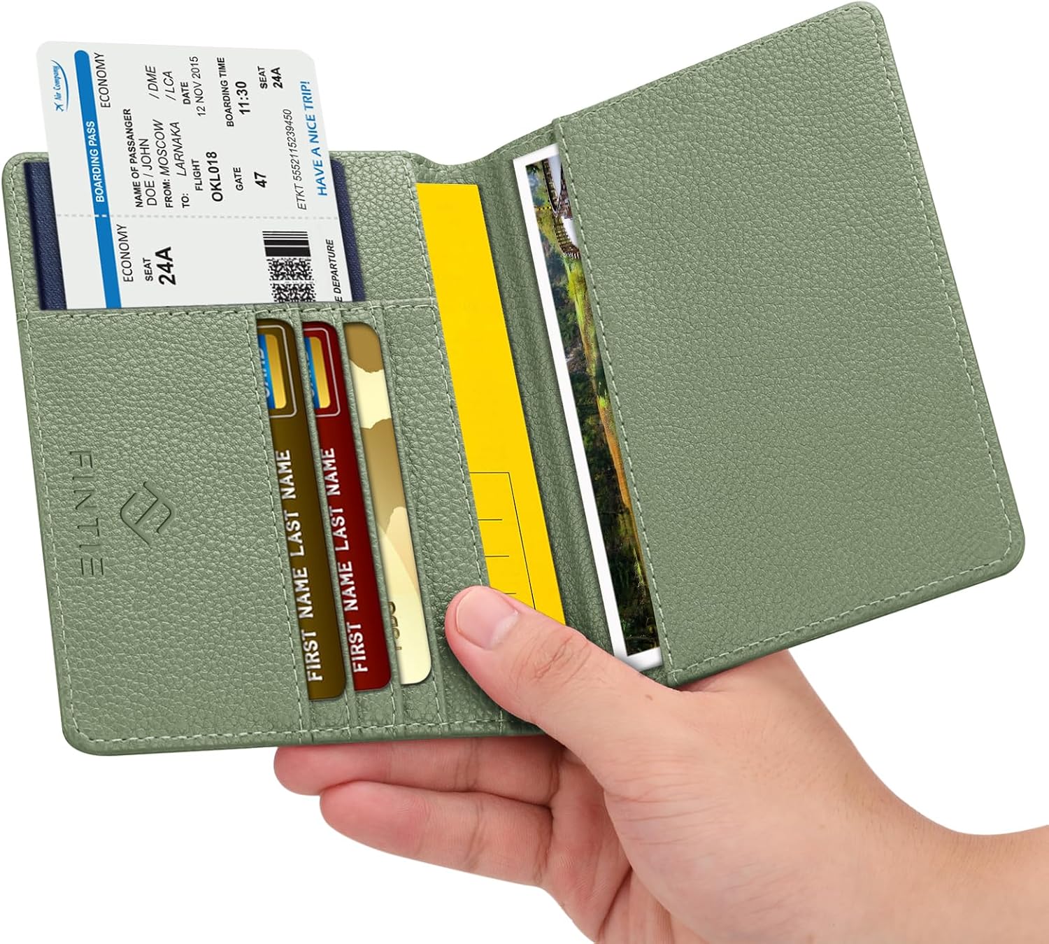 FINTIE Passport Holder, Slim Travel Wallet RFID Blocking Card Case Cover Passport Cover Protector Essentials with Credit Card Slots for Women/Men | Slim - Image 2