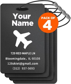 4 PCS Personalized Luggage Tags, En...