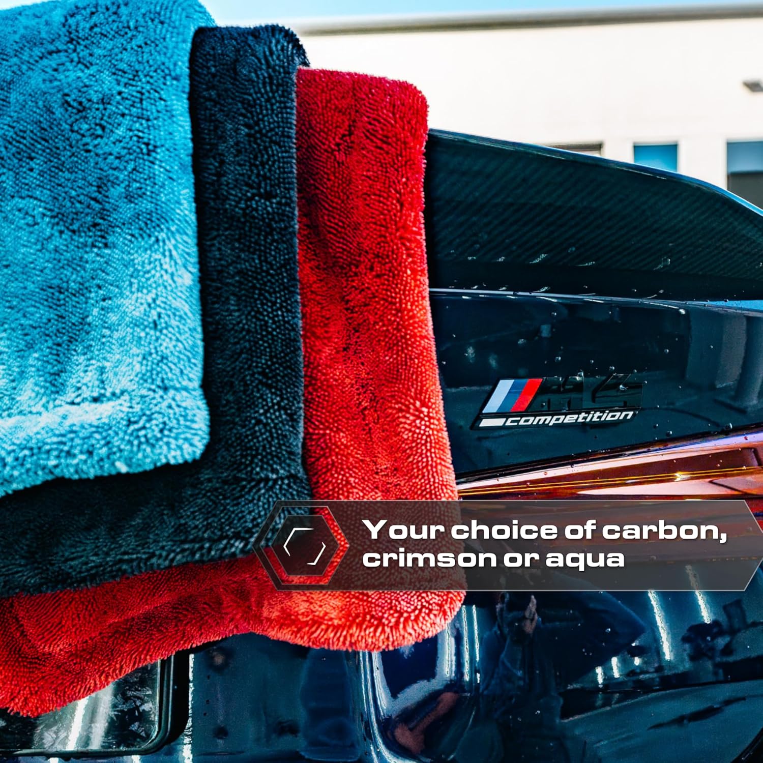 Blackline Car Drying Towel - 2ftx3ft XL-Popular Pick Among Detailing Pros -Aqua 1300 GSM Microfiber Accessory - Absorbs Over 8lbs of Water - Leaves No Streaks, Spots or Scratches - Dries an Entire Car - Image 8