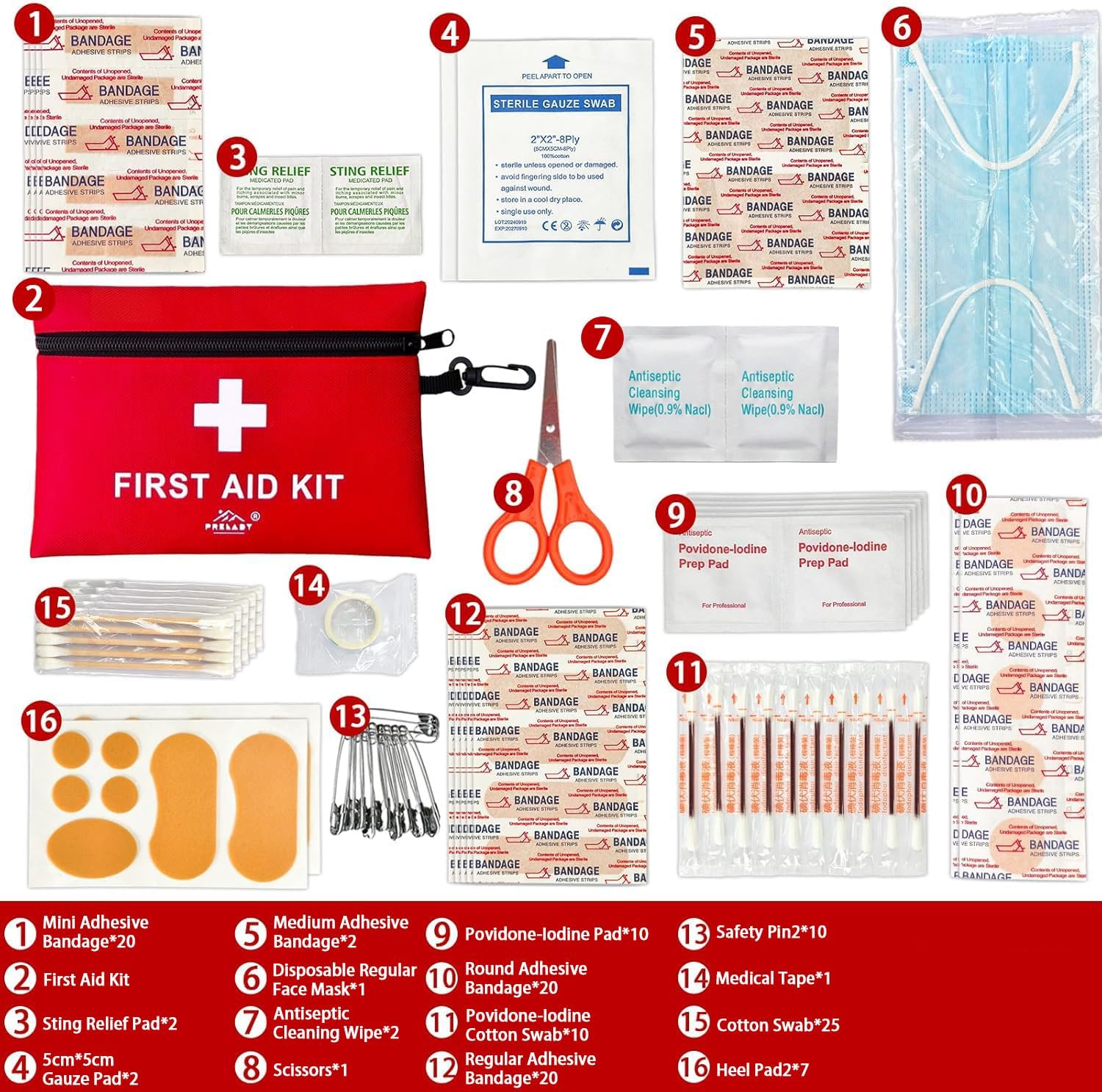 152 Piece Small First Aid Kit, Travel Size First Aid Kit TSA Approved, Mini Forst aid kit for Home, Car, Travel, Camping, Truck, Sports, Office, Hiking Med Kit for Backpack - Image 2