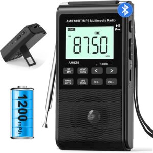 Portable AM FM Radio with Bluetooth...