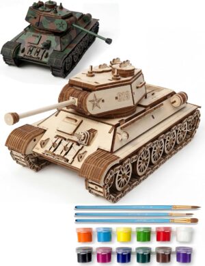 BOOZUU 3D Wooden Tank Model Kit for...