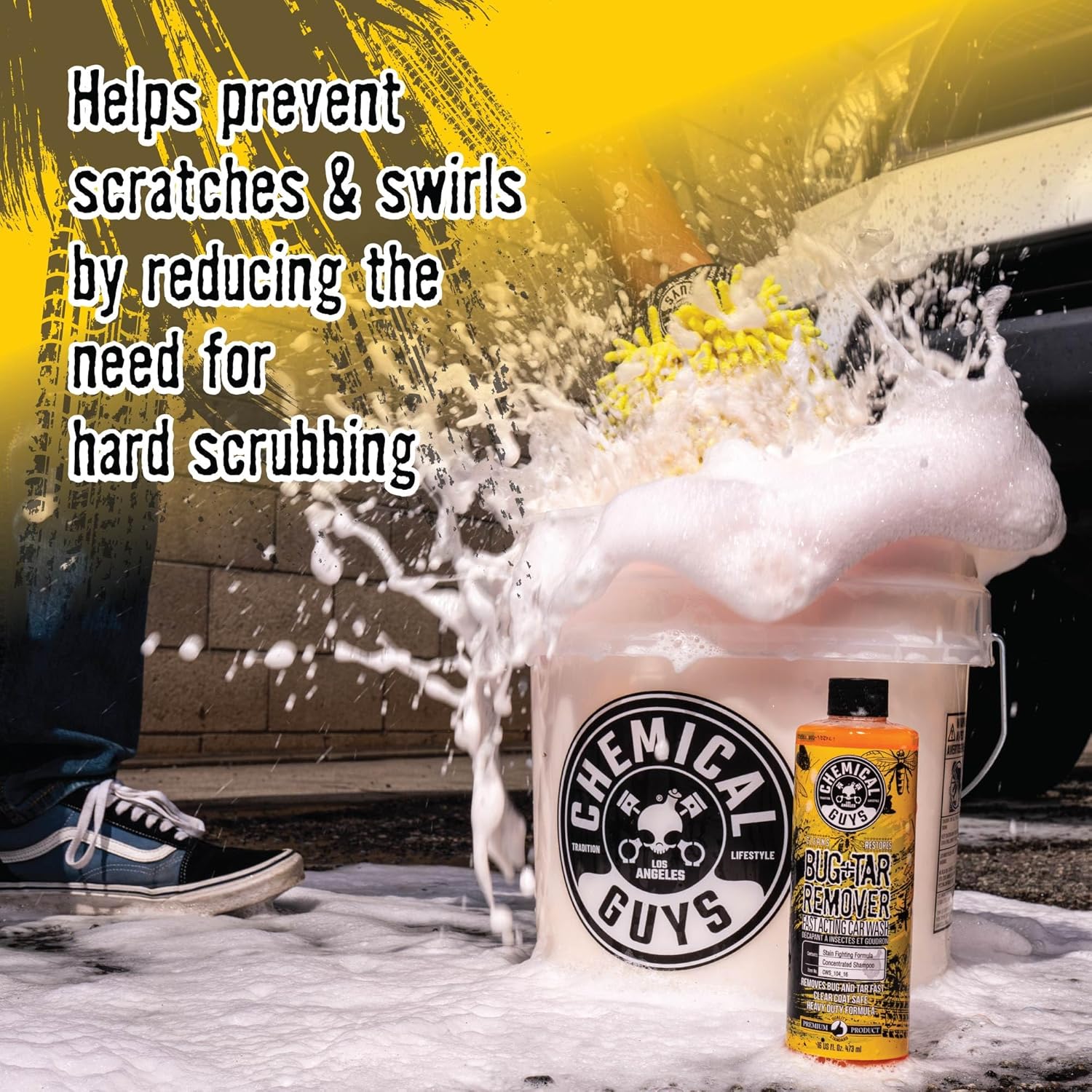 Chemical Guys Bug and Tar Remover Fast Acting Car Wash - Heavy Duty Cleaner for Bugs, Tar, Grime, Tree Sap & Bird Droppings - Safe for Car Paint, Glass, Chrome, Plastic, All Exterior Surfaces - 16 oz - Image 4