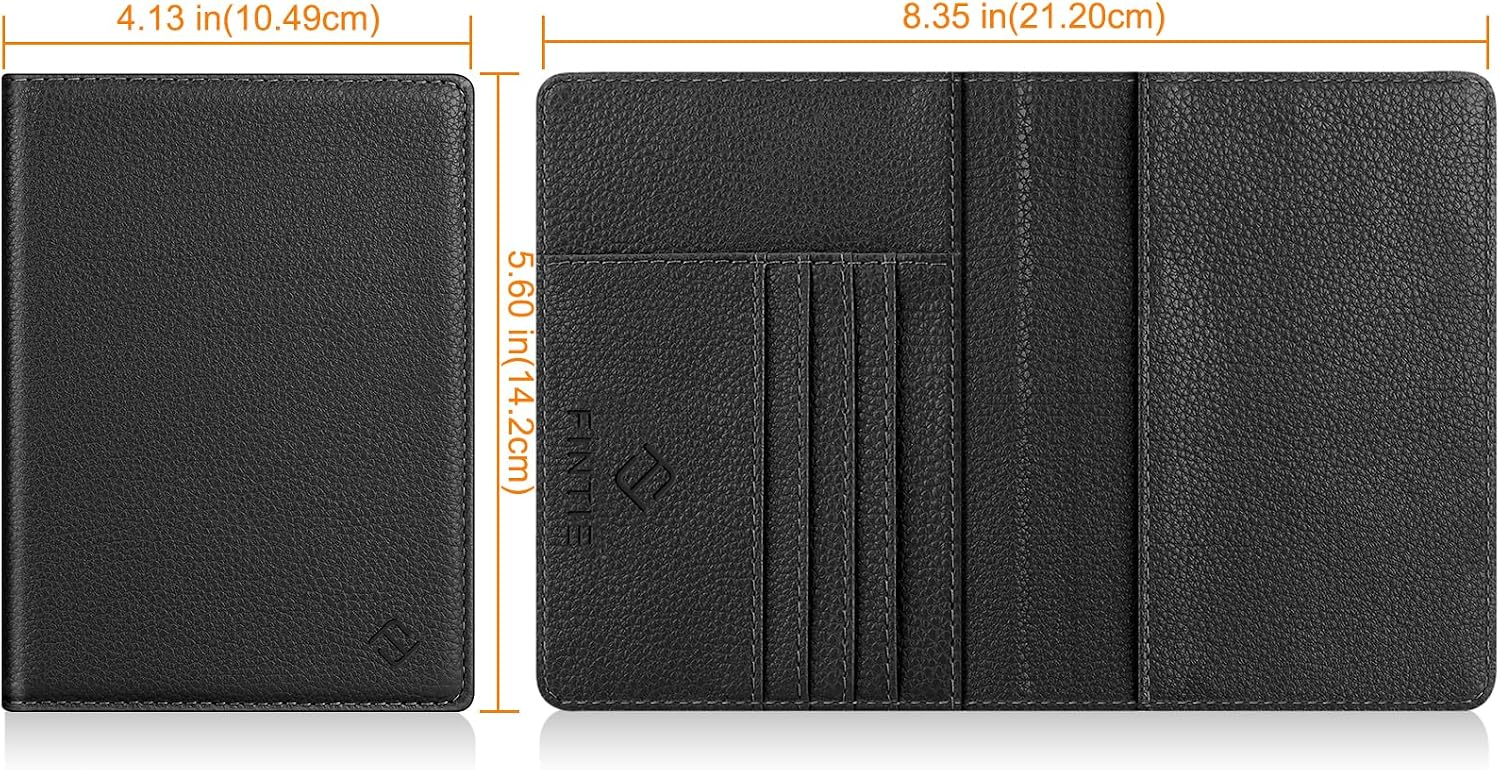 FINTIE Passport Holder, Slim Travel Wallet RFID Blocking Card Case Cover Passport Cover Protector Essentials with Credit Card Slots for Women/Men | Slim - Image 5