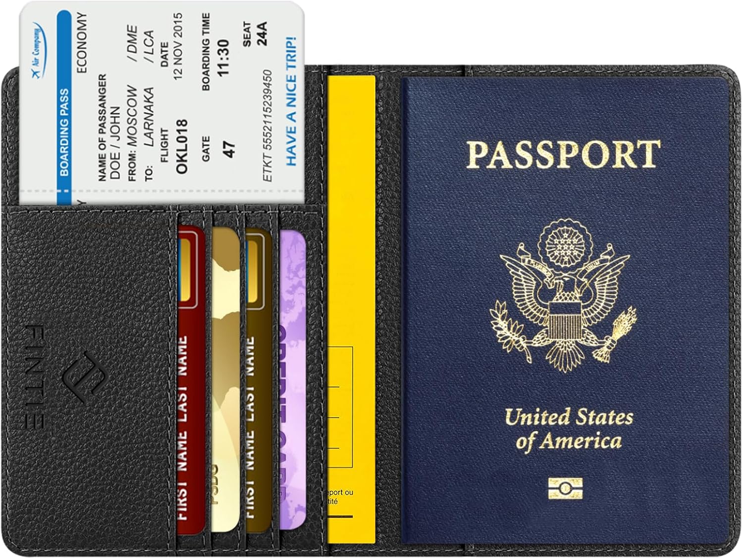 FINTIE Passport Holder, Slim Travel Wallet RFID Blocking Card Case Cover Passport Cover Protector Essentials with Credit Card Slots for Women/Men | Slim - Image 9