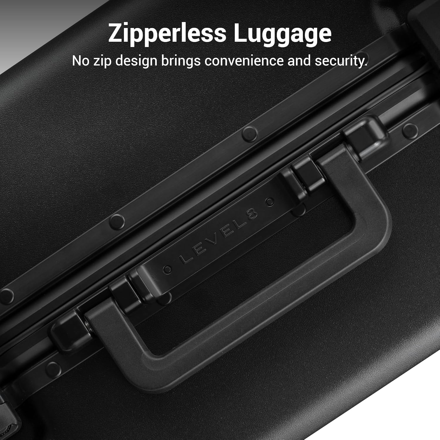 LEVEL8 Zipperless Checked Luggage with Aluminum Frame, Upgraded Medium Hardside Suitcase with Spinner Wheels, Metal Travel Luggage with Double Tsa Locks, 24 Inch, Black - Image 6