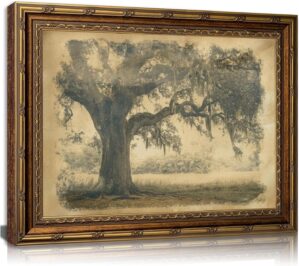 Vintage Gold Framed Oak Tree Wall A...