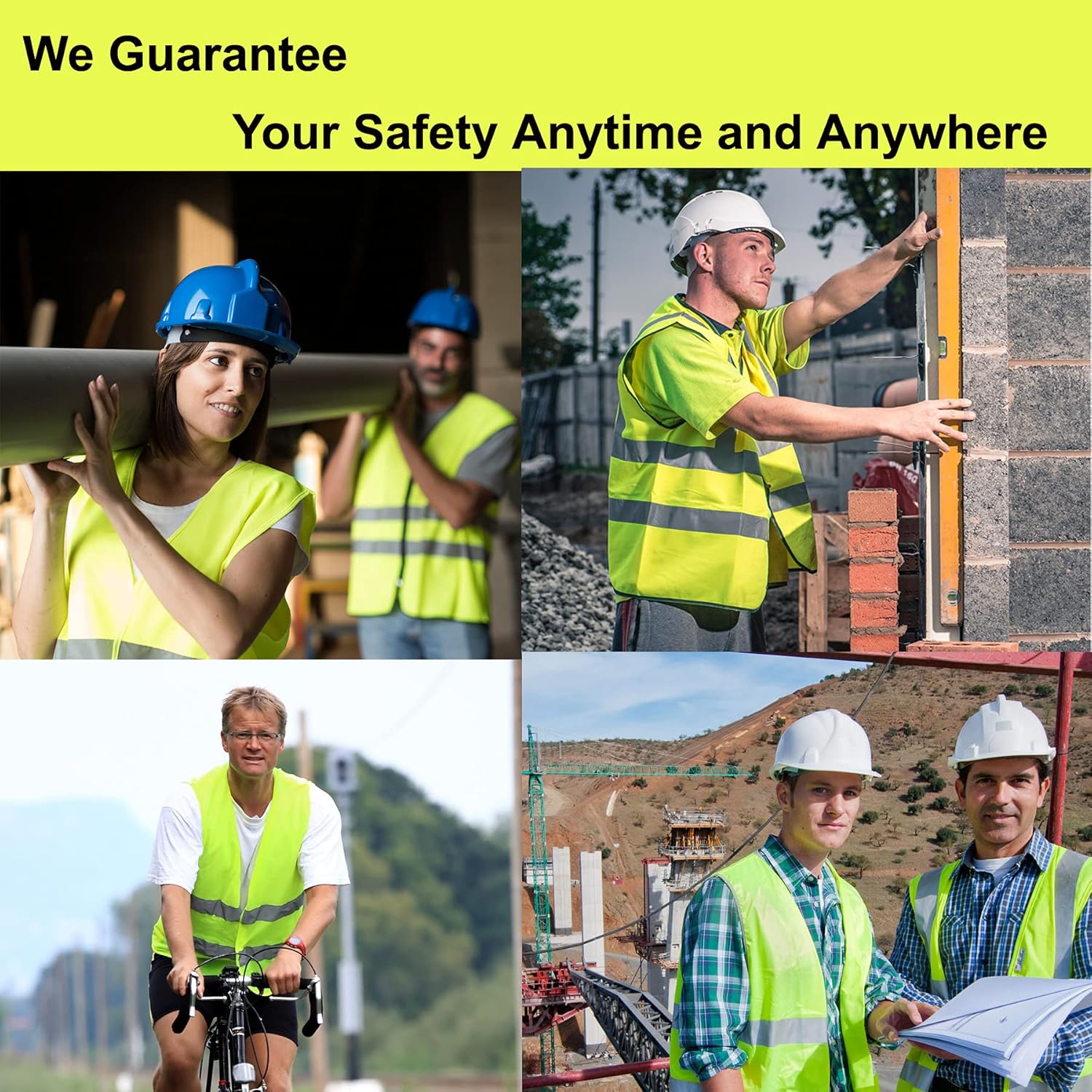 Safety Vests 10 Pack - Yellow Reflective High Visibility Construction ANSI Class 2 Work Vest for Men,Woman,Hi Vis Vest Mesh and Neon Silver Strip - Image 6