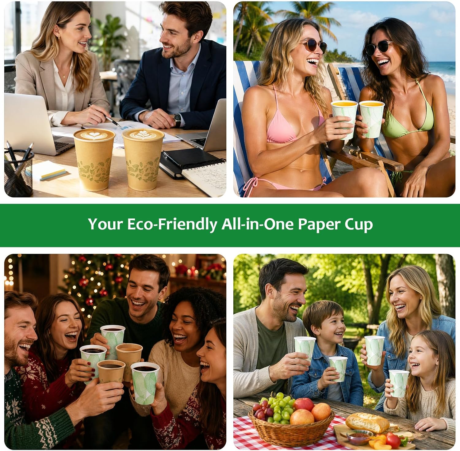 8oz 300Count Compostable Paper Cups, Plant-Based Disposable Coffee Cups with PLA Lining, Perfect for Hot & Cold Drinks, Coffee, Party, Office & Daily Use - Image 7