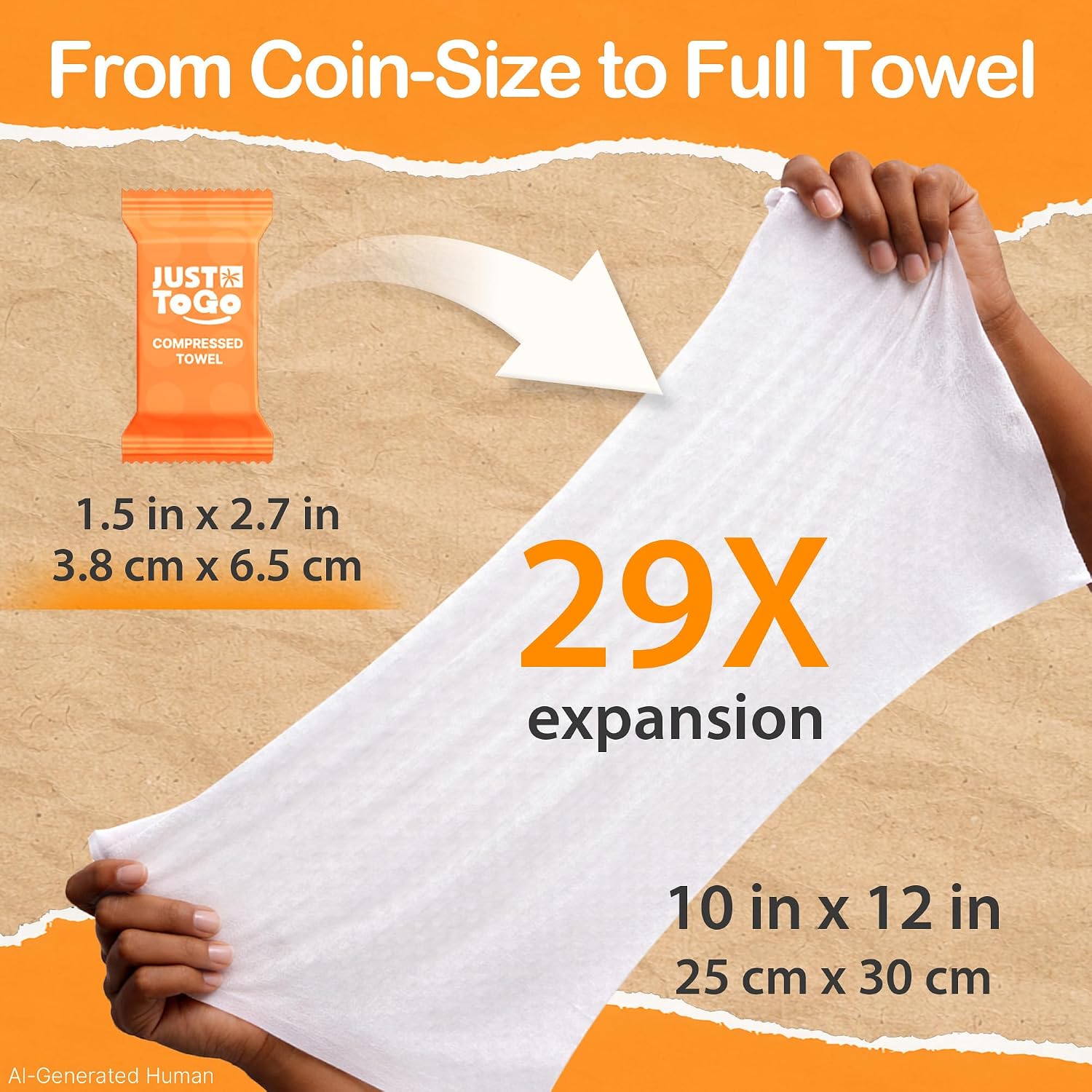 Compressed Towel Tablets, Disposable Coin Tissue for Travel, Portable Face Towels 10x12 Inch, Soft Durable Compressed Towels for Camping Outdoor On The Go (48 Cts) - Image 6