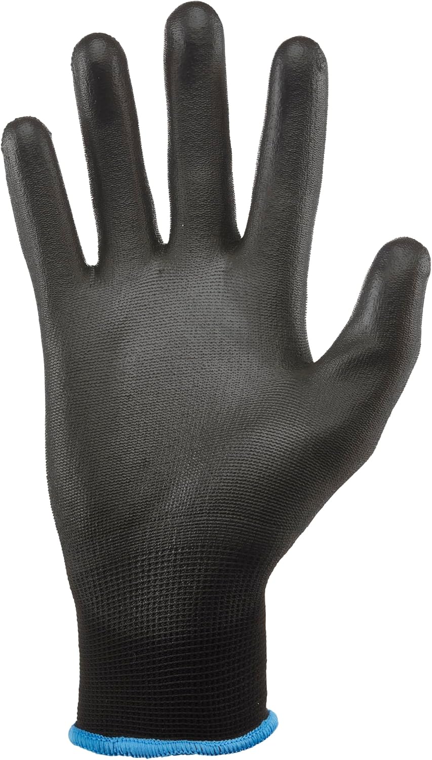 Gorilla Grip Work Gloves, Never Slip Maximum Grip All-Purpose, Gloves for Men, Superior in Wet, Dry, Oily Conditions, Polymer Palm, Medium Size, 25 Pairs, Black/Blue | 25047-25 - Image 3