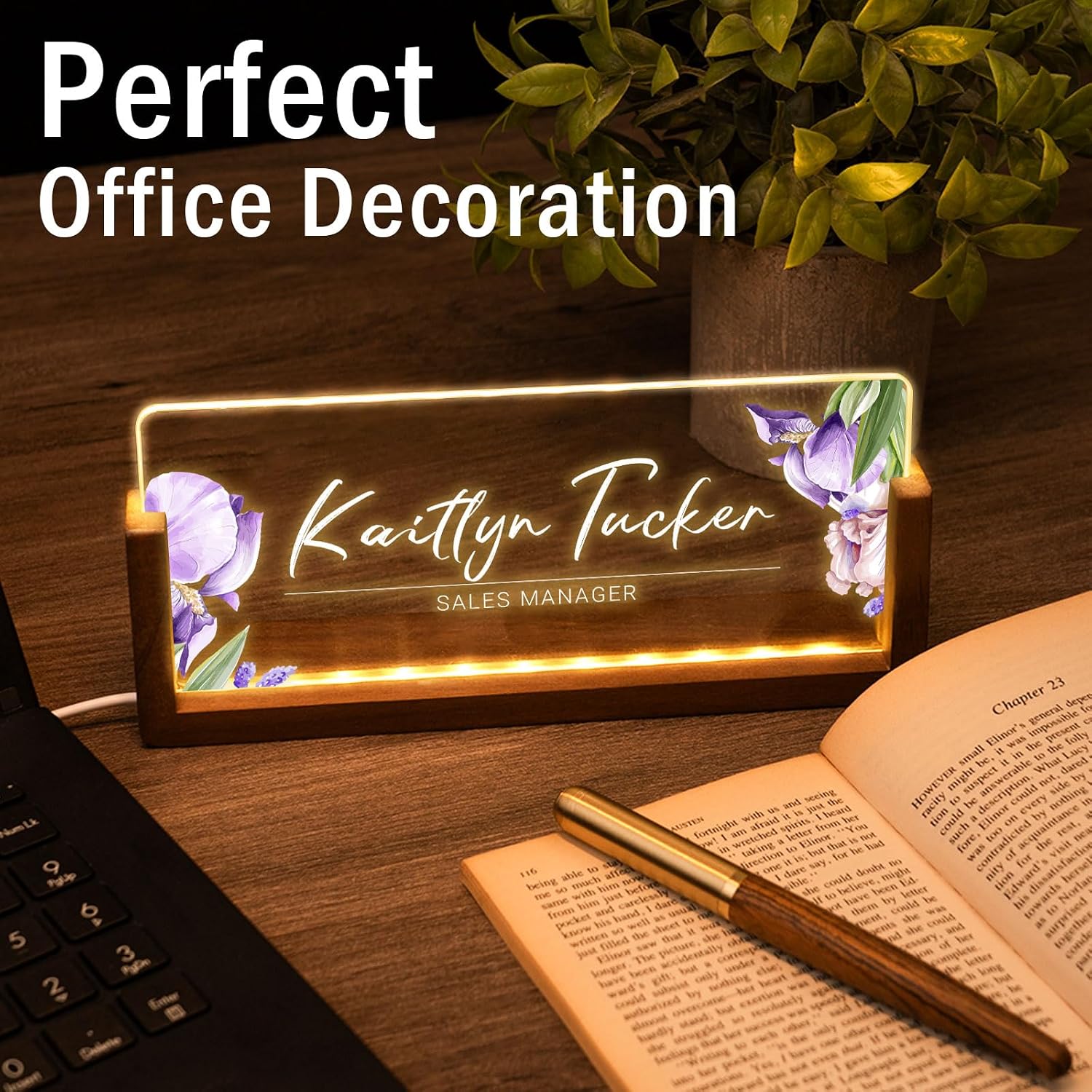 Desk Name Plate Personalized, Custom Office Light Up Name Plate for Desks, Desk Decorations for Women Men Office, Employee Appreciation Gifts for Coworkers - Image 3