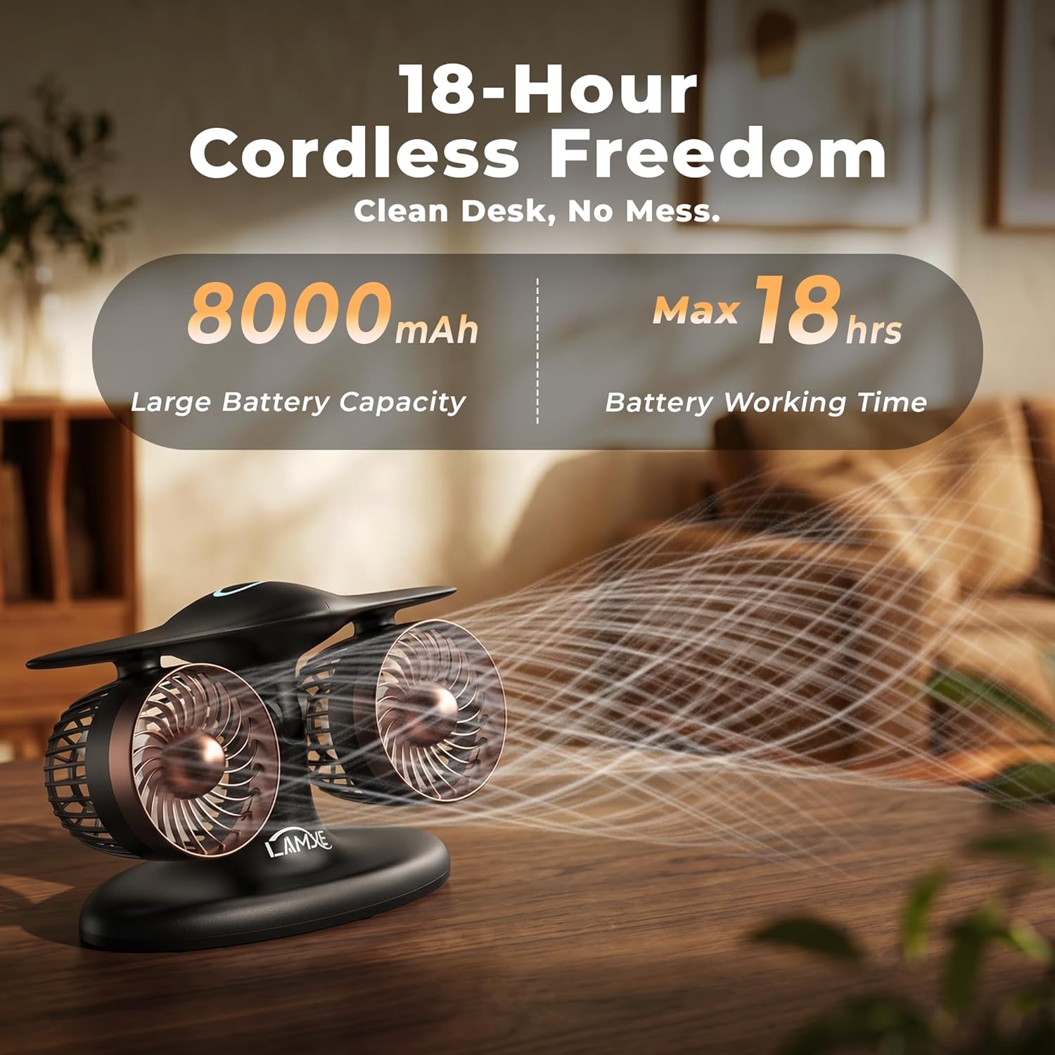 Jet Engine Desk Fan -18-Hour Runtime Battery Operated Fan Turbo fan, USB-C Rechargeable Table Fan, High-End Aviation Turbine Office Decor, Luxury Gift Box for Men, Dad, Pilots, Tech Lovers - Image 4