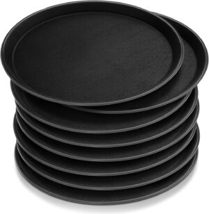 Zopeal 8 Pieces Black Round Restaur...