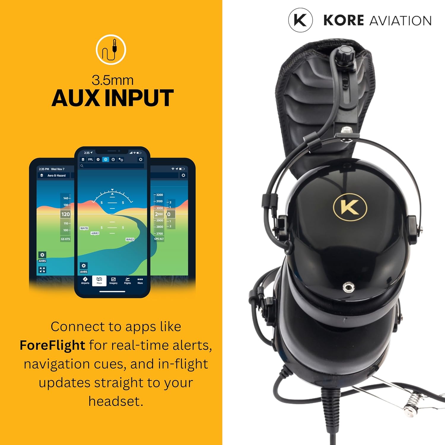 P1 Aviation Pilot Headset for Student Pilots Flight Schools Flight Instructors Features 24 db PNR Rating, Noise Canceling Microphone, Acoustic Foam Ear Cups, AUX Port Input with GA Dual Plugs - Image 4