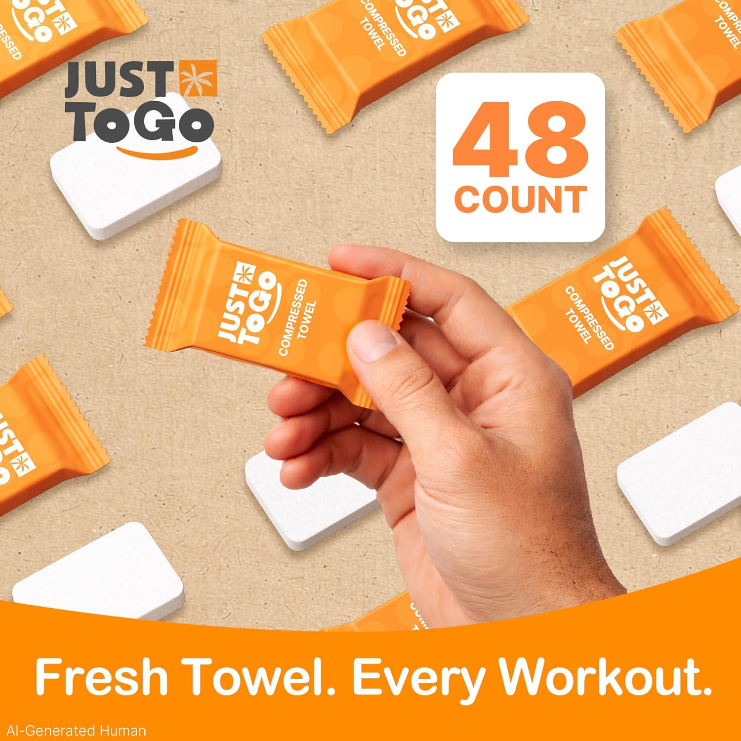 Compressed Towel Tablets, Disposable Coin Tissue for Travel, Portable Face Towels 10x12 Inch, Soft Durable Compressed Towels for Camping Outdoor On The Go (48 Cts) - Image 8