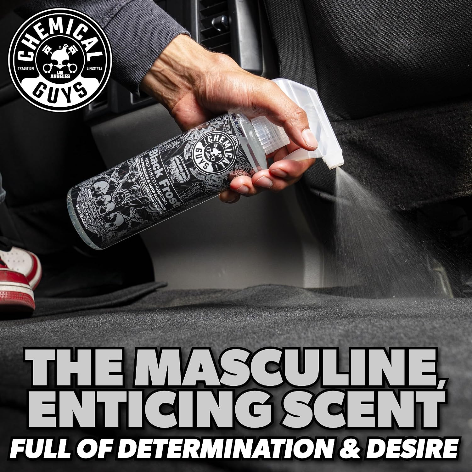 Chemical Guys Black Frost Air Premium Car Air Freshener Spray & Odor Eliminator - Crisp Masculine Scent Spray for Trucks, SUVs, RVs, and Motorcycles - Use in Home, Office, or Garage, 16 oz Bottle - Image 6
