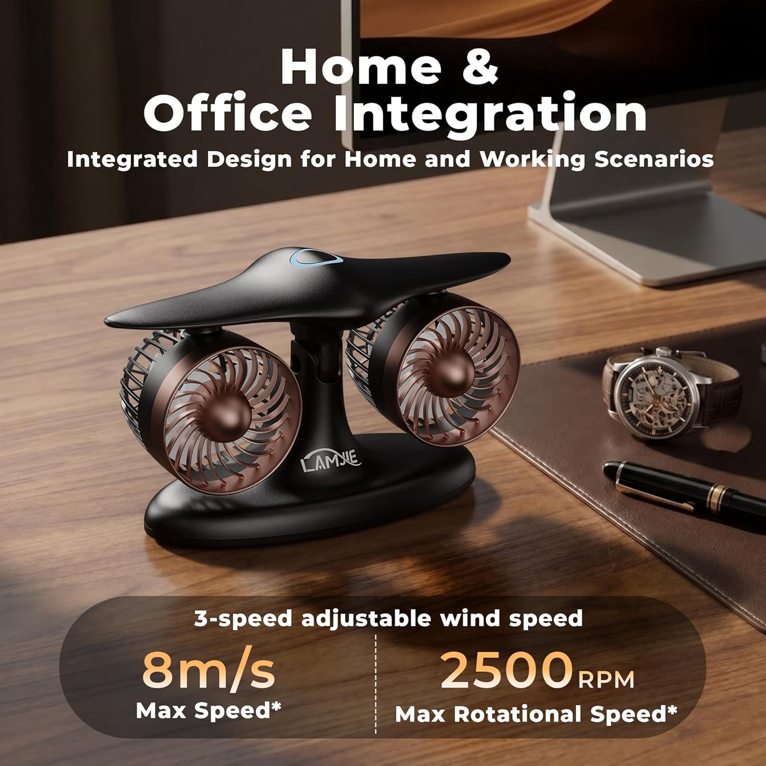 Jet Engine Desk Fan -18-Hour Runtime Battery Operated Fan Turbo fan, USB-C Rechargeable Table Fan, High-End Aviation Turbine Office Decor, Luxury Gift Box for Men, Dad, Pilots, Tech Lovers - Image 2